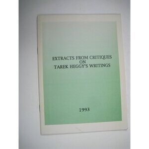 Extracts From Critiques On Tarek Heggys Writings 1993 Paperback